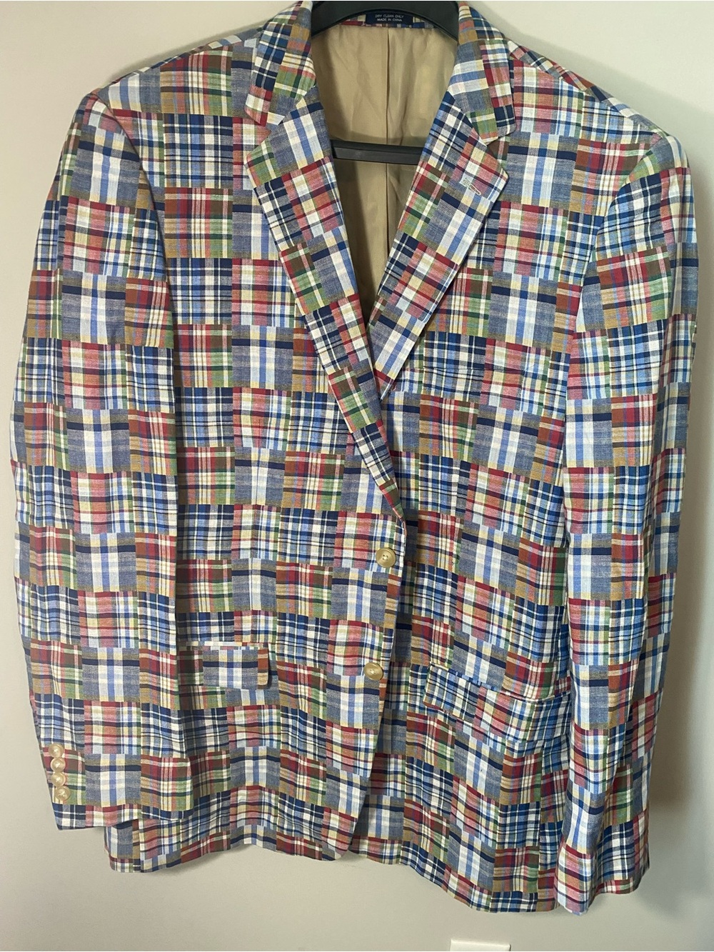 Saddlebred Multicolor Plaid Sportcoat with Blue, Red, Green, Cream